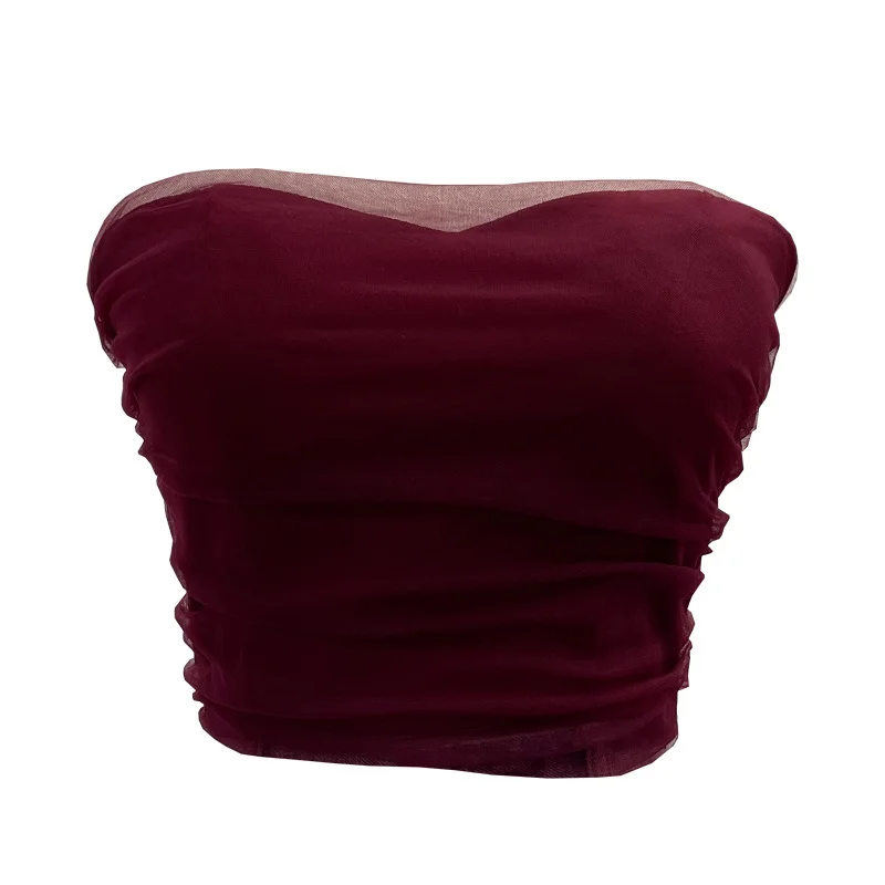 Churchf Thai Babes Light Yarn Splicing Braless Sleeveless Top With Short Corset Corset Umbilized Bra Vest 8865