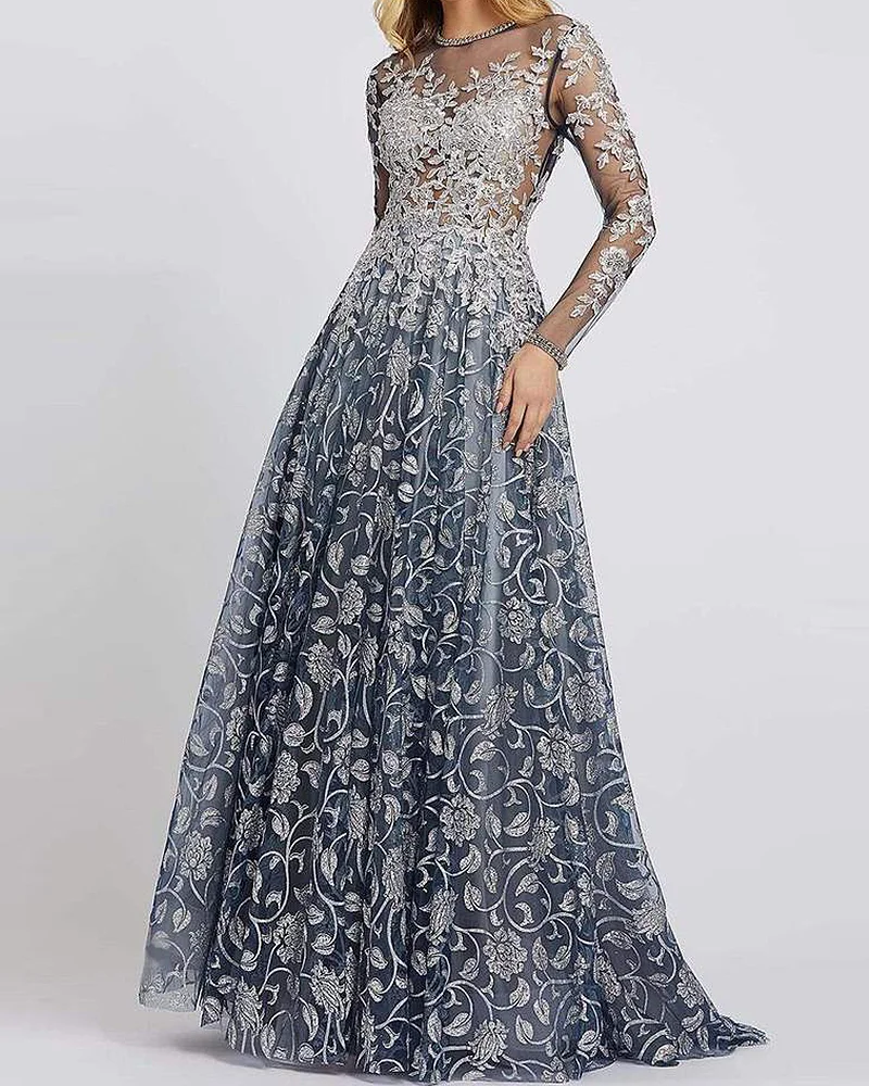 Maxi dress mesh with waist