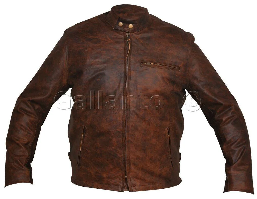Brown Classic Racer Biker Leather Jacket