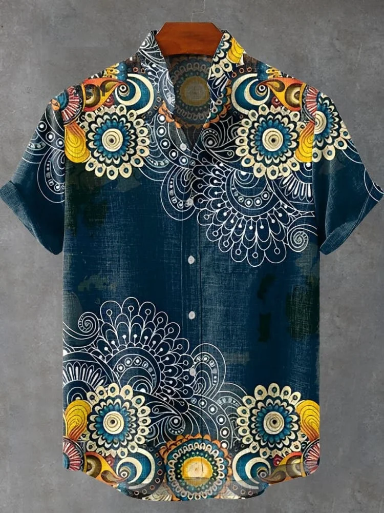 Vintage Ethnic Paisley Art Print Shirt
