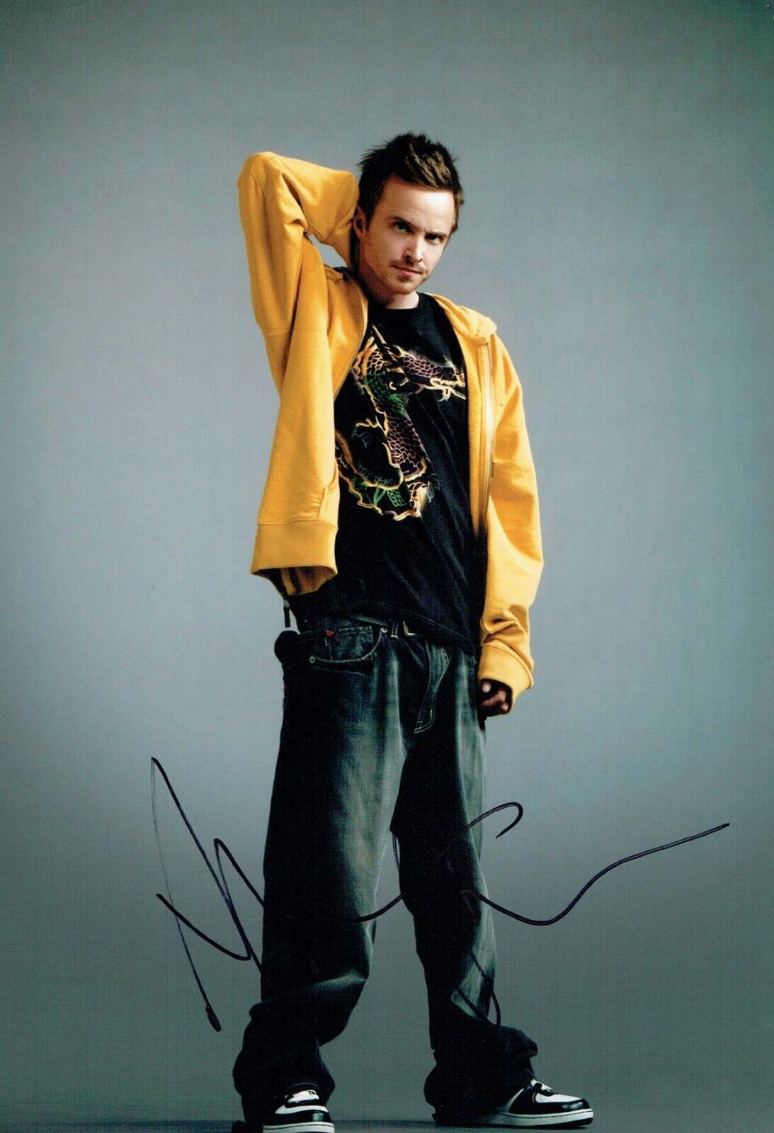 Aaron PAUL SIGNED Autograph 12x8 Photo Poster painting AFTAL COA Breaking Bad Jesse Pinkman