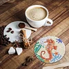 8pcs/set Diamond Painting Sea Coaster Round Cup Cushion Home Decor