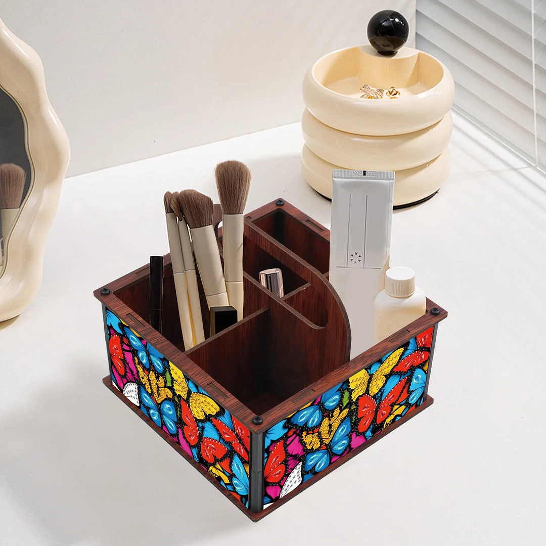 DIY Butterfly Wooden Diamond Painting Handheld Storage Box Kit Tabletop Decor