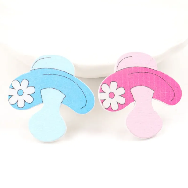 Blue/Pink Baby Series Pattern Scrapbooking Craft DIY Wood For Handmade Sewing Home Kids Birthdays Party Decorations 20pcs 35mm