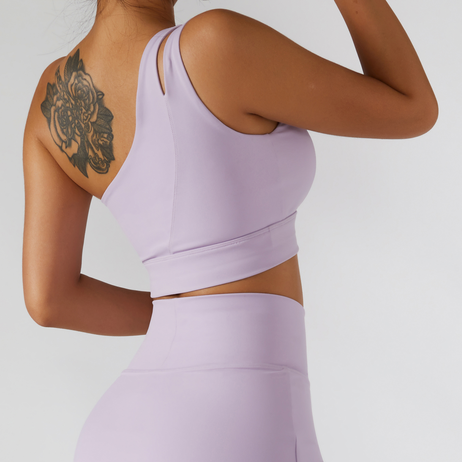 Oblique Single Shoulder Naked Feel Comfort Running Gym Fitness Sports Bra