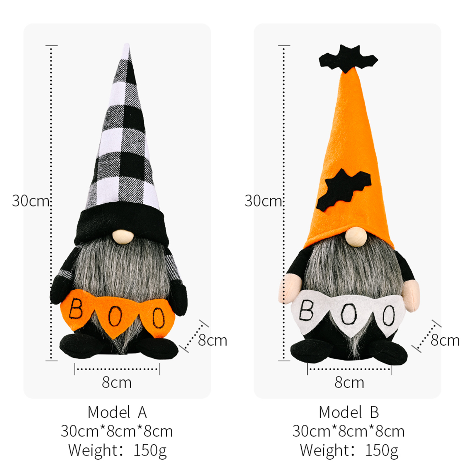 

Halloween BOO Gnomes Decor - Standing Faceless Elf Dwarf Dolls Ornaments, 501 Original