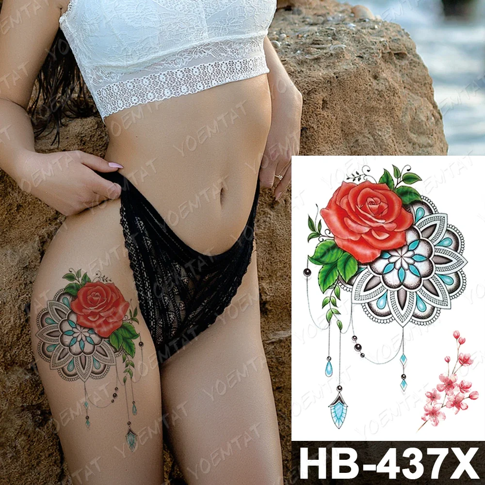 Sdrawing Temporary Tattoo Sticker Henna Mehndi Totem Flash Tatto Lotus Flower Hand Fingers Body Art Arm Fake Tatoo Men Women