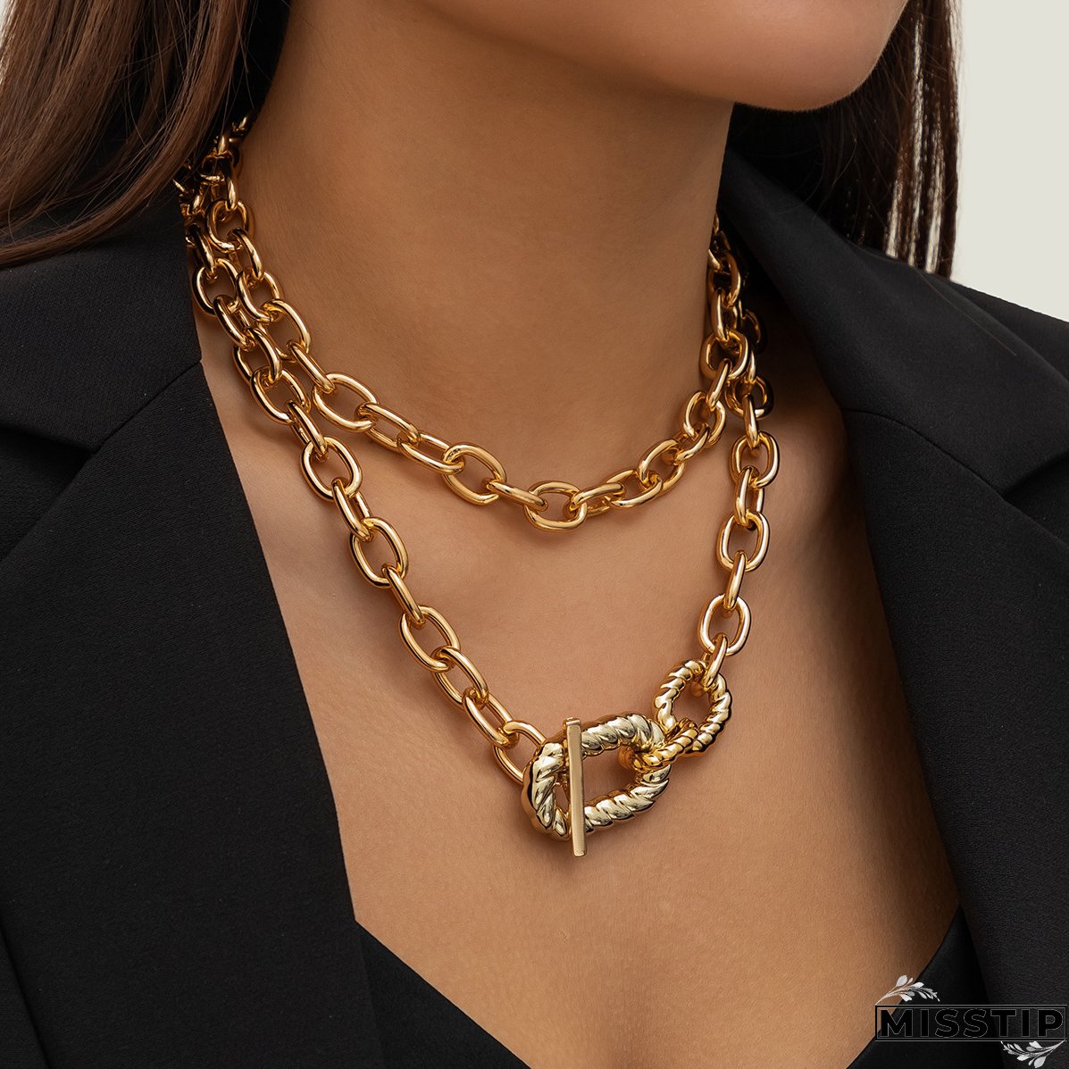 Women accessories style cross chain punk necklace