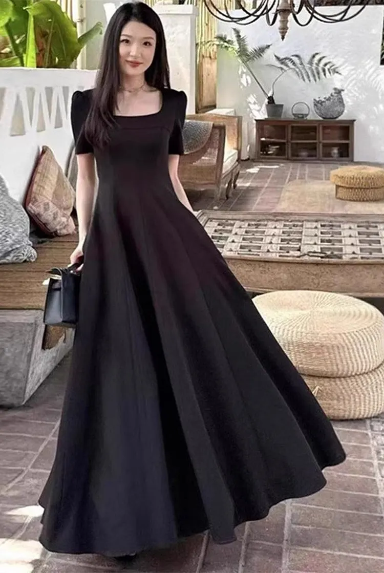 Square Neck Sleeveless Summer Dress Flattering and Elegant