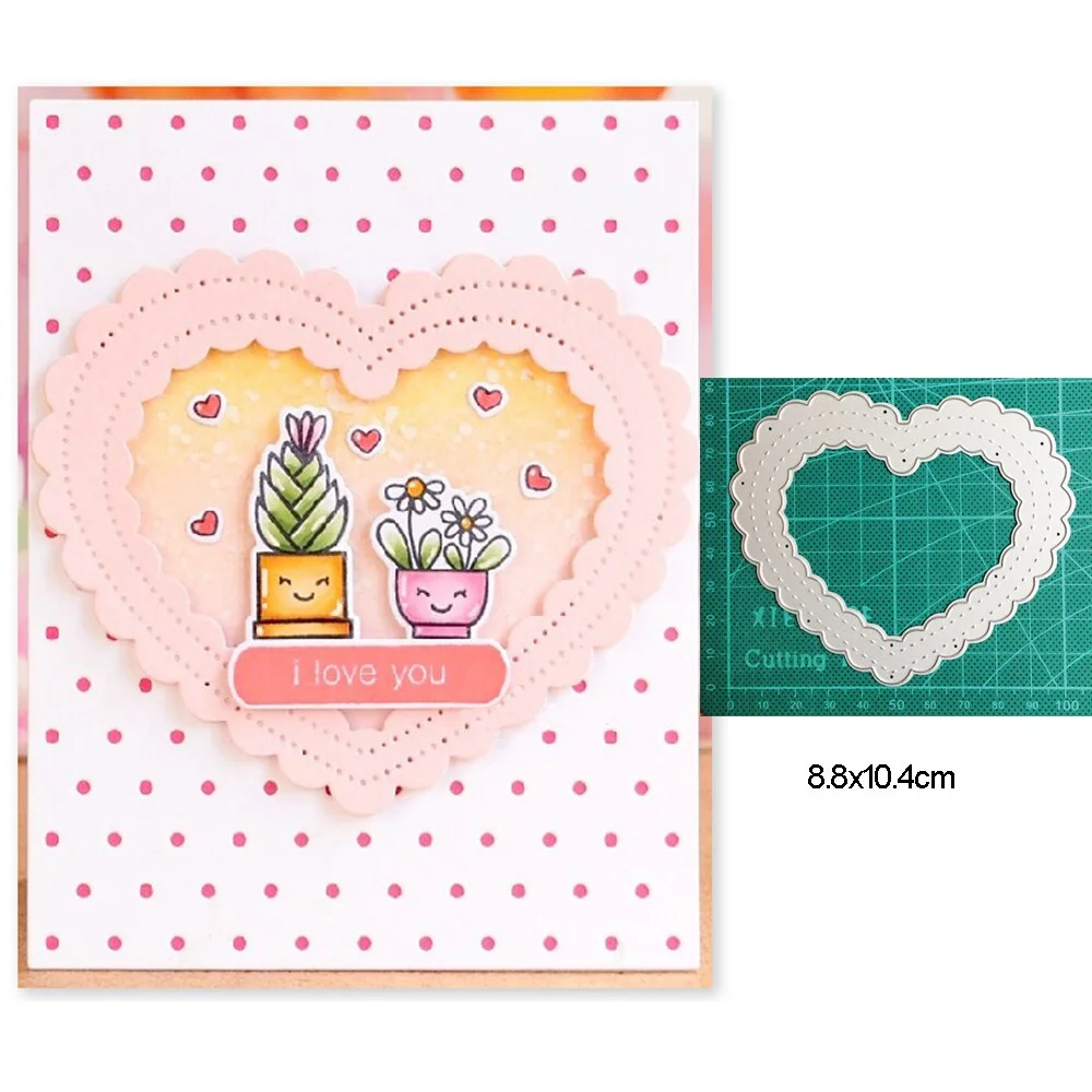 2021 New Craft Dies Heart Frame Metal Cutting Dies Cut Die Mold Decoration Scrapbook Dies Knife Mould Blade Punch Stencils Dies