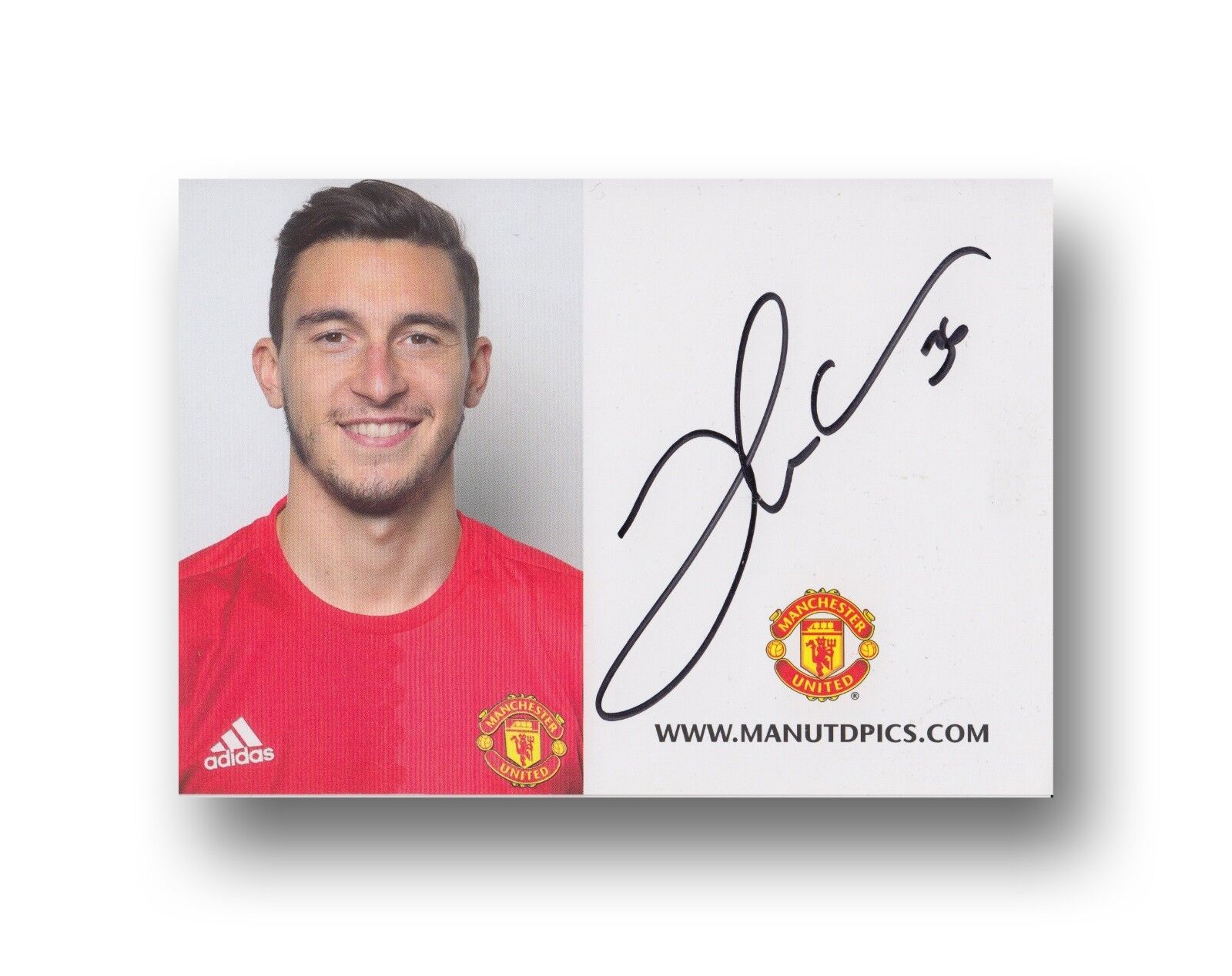 MANCHESTER UNITED MATTEO DARMIAN HAND SIGNED 16-17 CLUB CARD Photo Poster painting 2016 - 2017.