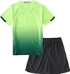 Quick Dry Short Sleeve T-shirt and Mesh Shorts Soccer Set Color: Green