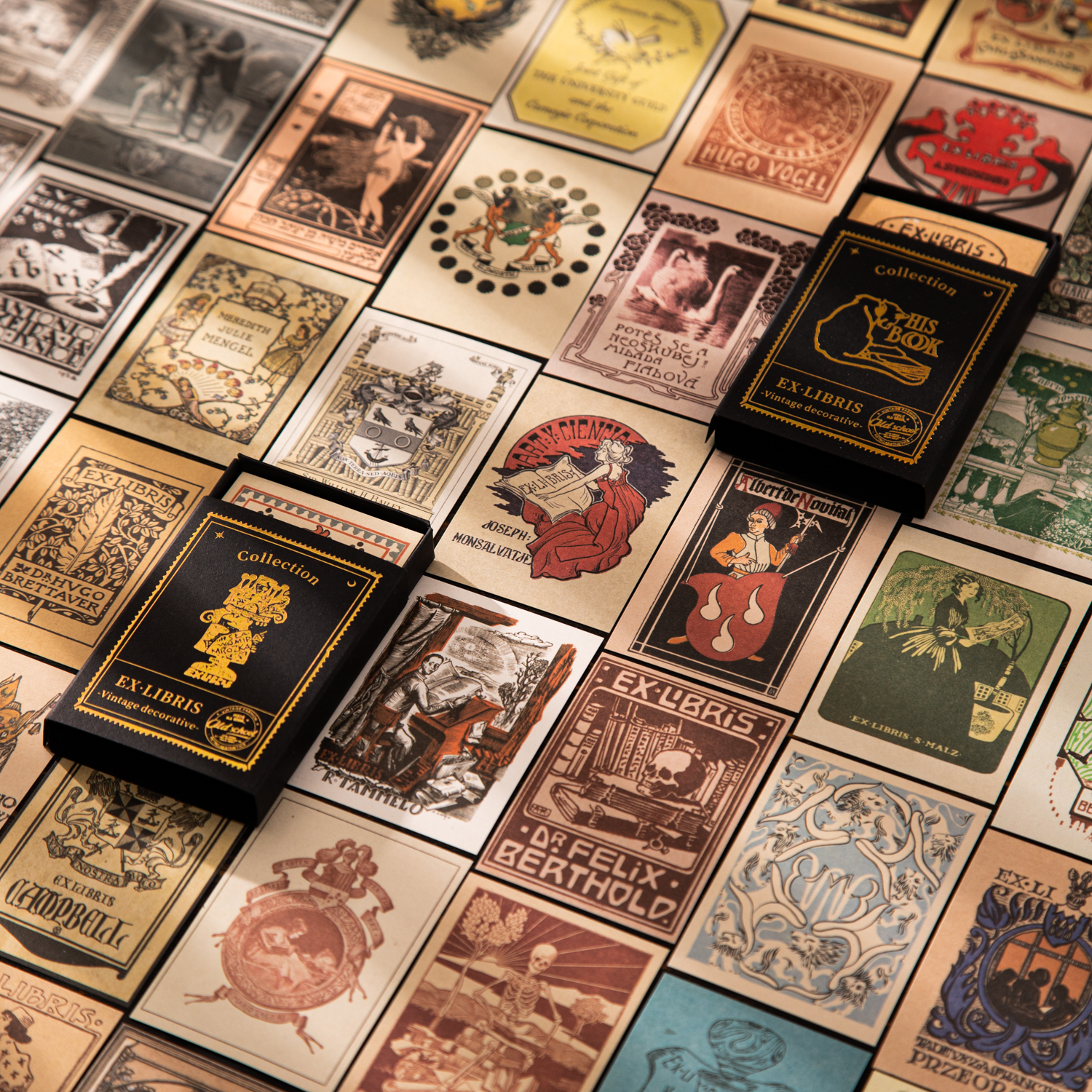 재질: 종이 - 오래된 도서관 책갈피 시리즈 빈티지 패턴