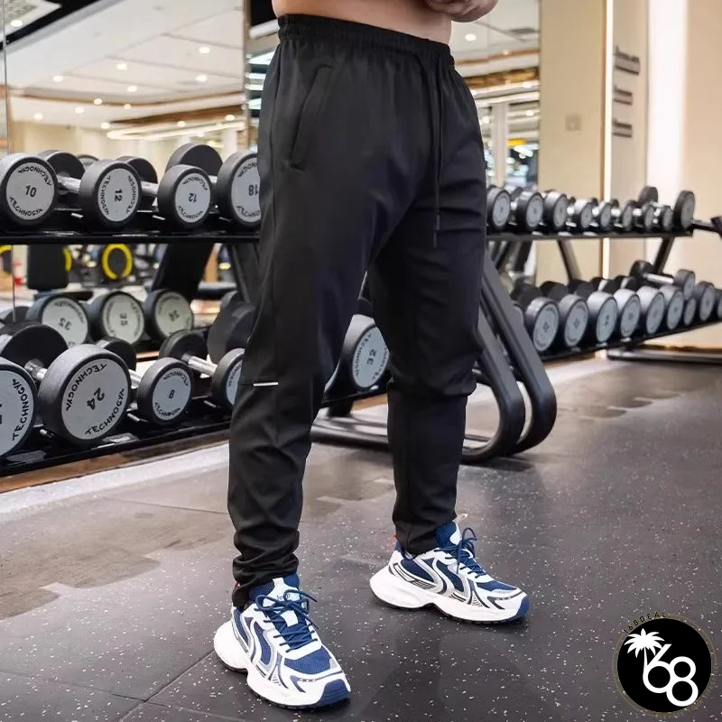 Men's Polyester Drawstring Closure Fitness Sportswear Trousers | 168DEAL