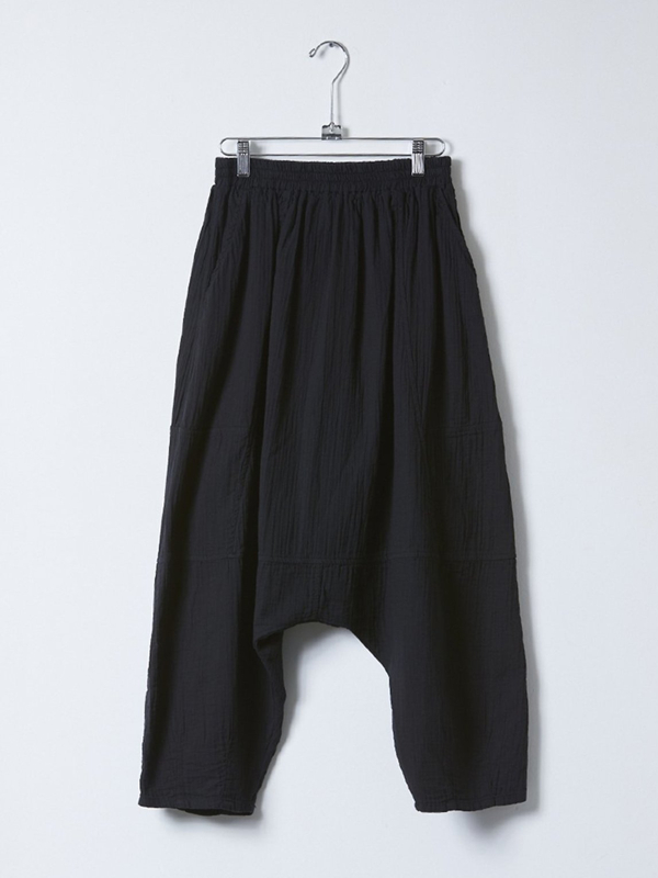 Vintage solid color cotton and linen drop crotch women's pants tjj Shicloths