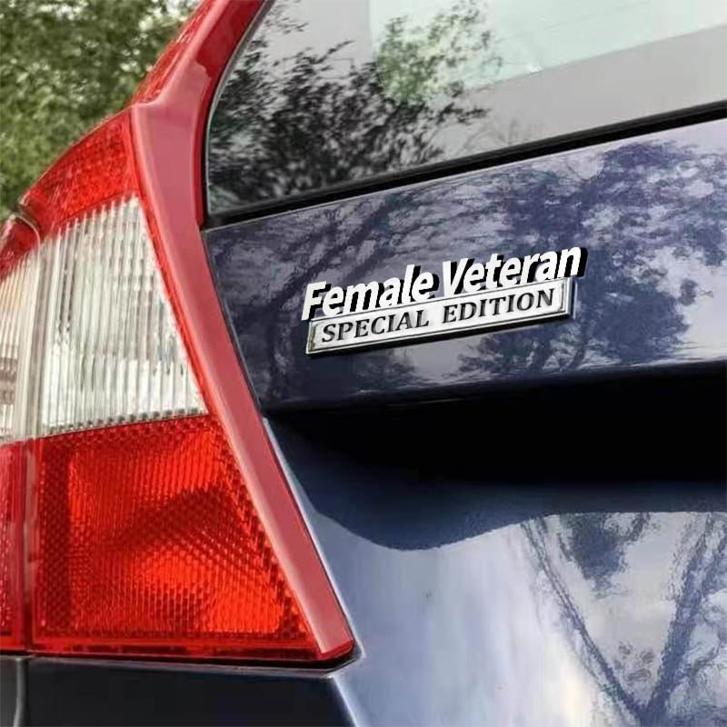 Female Veteran Special Edition Metal Emblem Car Badge