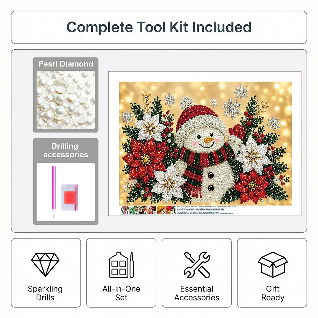 Pearl Painting Kit for Adults Christmas Snowman 15.75x11.81in