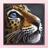 (US Only)Full Embroidery Beads Printed 9CT Leopard Head Cross Stitch Kit Decor 42x42cm