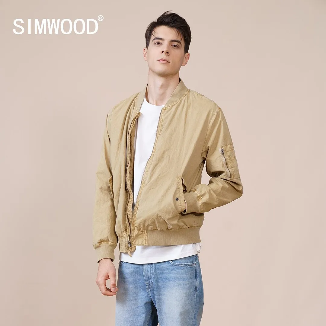 SIMWOOD 2021 Autumn New  Bomber Jackets Men Vintage Cargo Baseball  Jackets Plus Size High Quality Coats  SJ130913