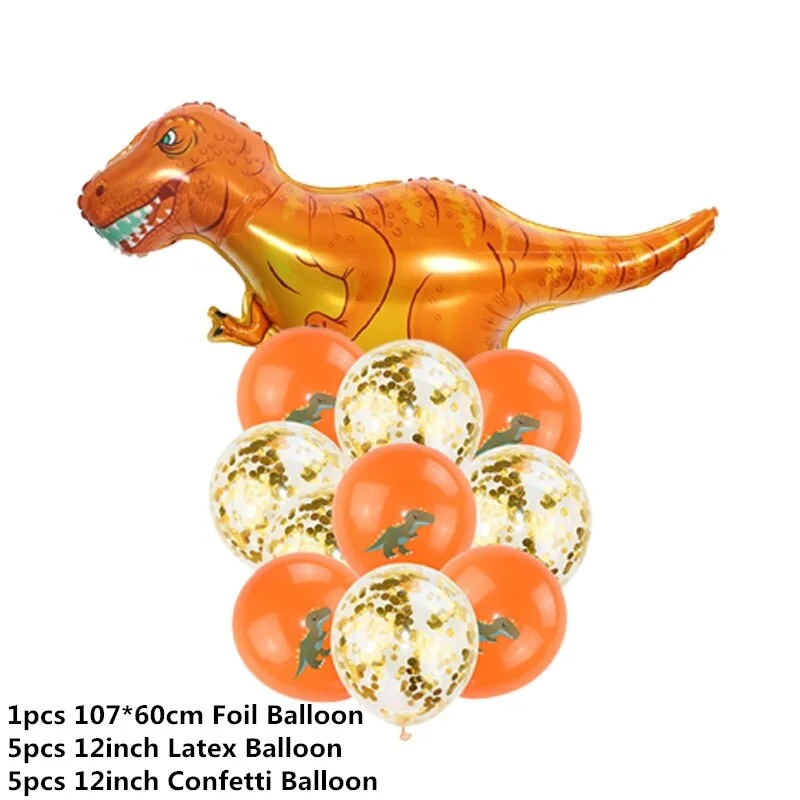 Dinosaur Birthday Party Dinosaur Foil Balloon Confetti Latex Ballons Dino Air Baloon Globos Kids Animal Jungle Party Decoration