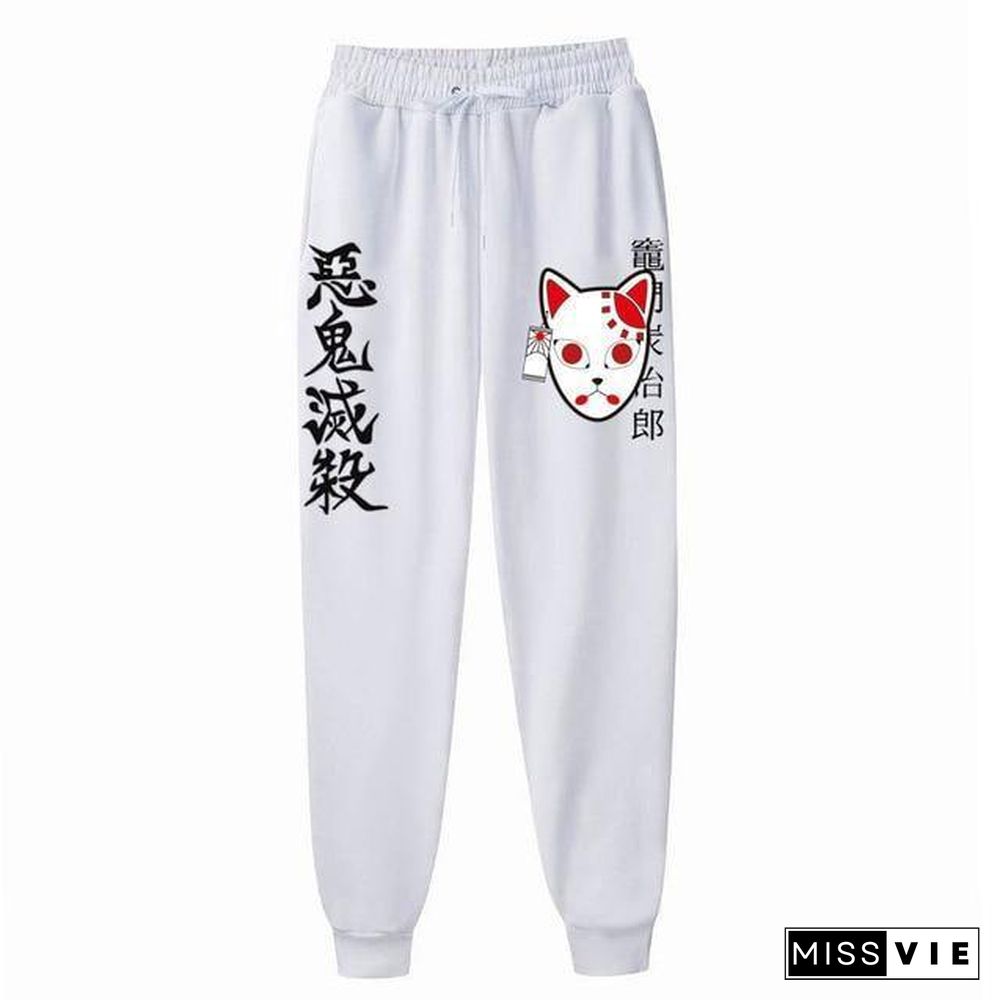 Japanese Anime Demon Slayer Pants Fleece Trousers printed men women jogging streetwear