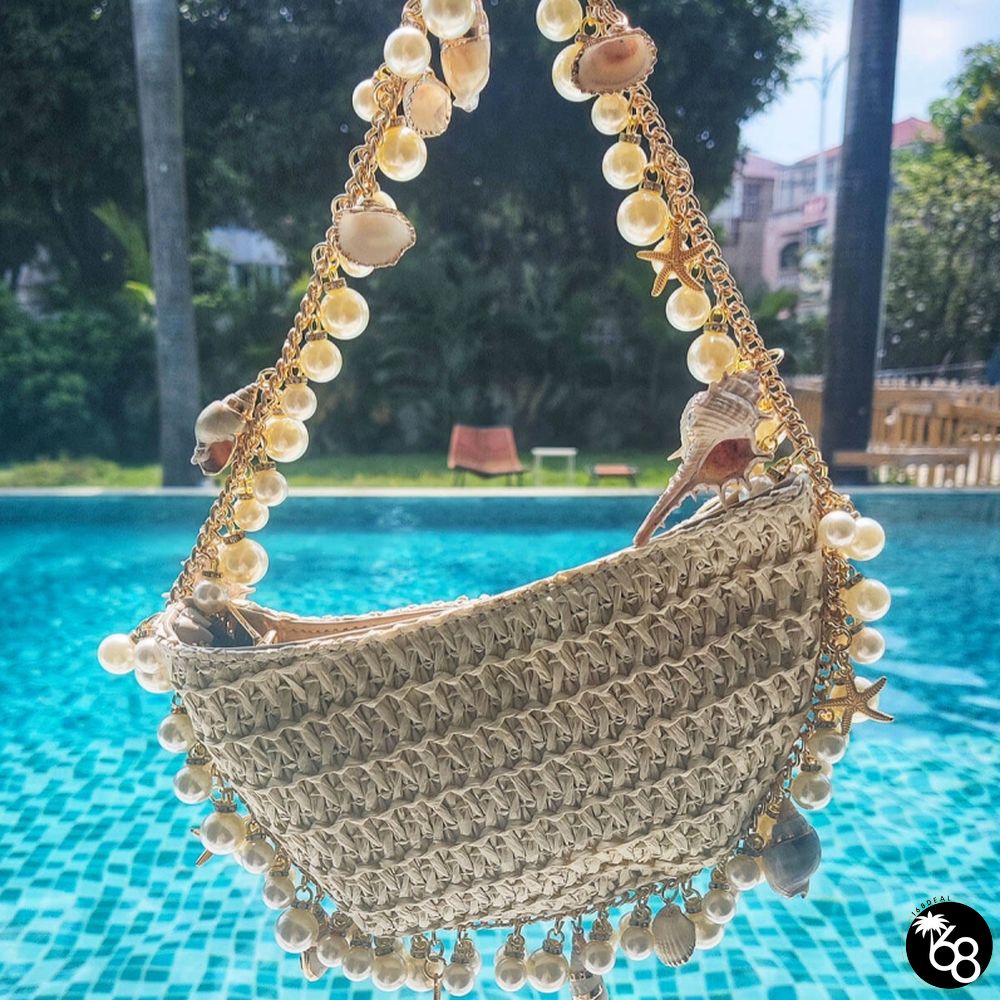 Casual Vacation Patchwork Pearl Weave Bags | 168DEAL