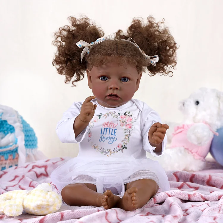 Babeside 20" Reborn Baby Doll African American White Skirt Girl Saria