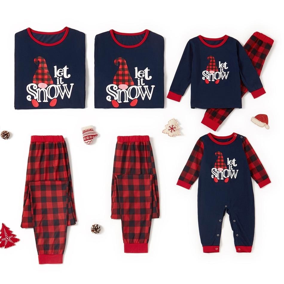 Family Matching 'Let it Snow' Plaid Christmas Pajamas Sets
