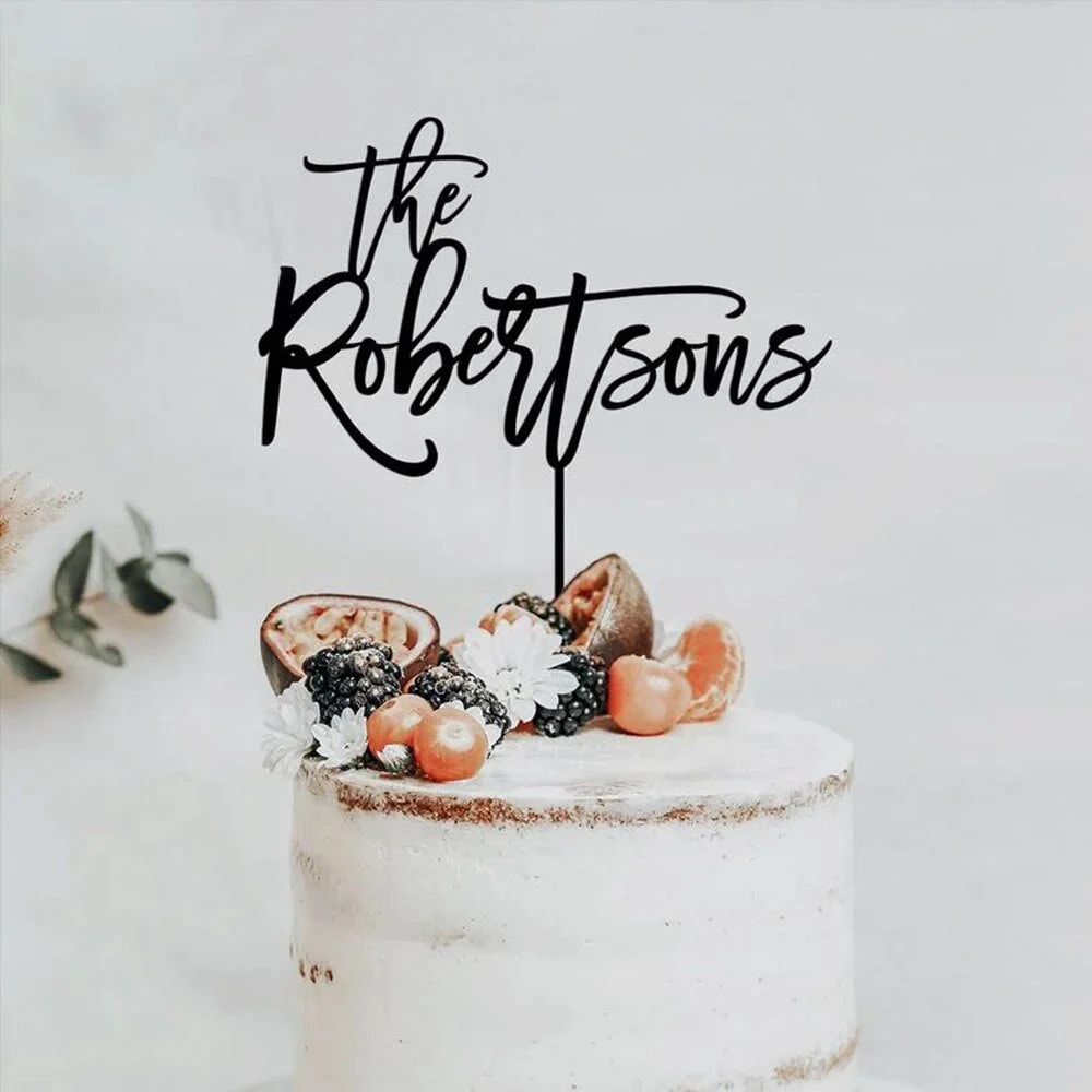 Personalised Wedding Cake Toppers Wooden Happy Birthday Cake Decor Acrylic Mr & Mrs Wedding Engaged Party Anniversary Supplies