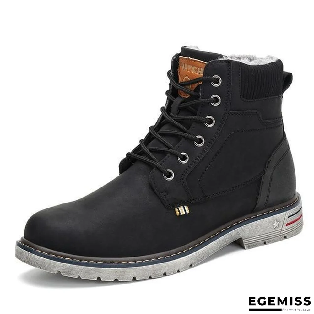 Men Military Boots Outdoor Warm Ankle Flat Anti-skid Safety Snow Boots | EGEMISS