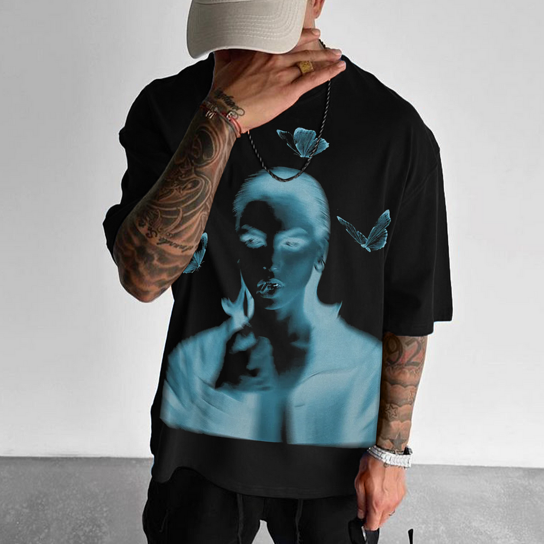 Oversized Dark Butterfly Tee