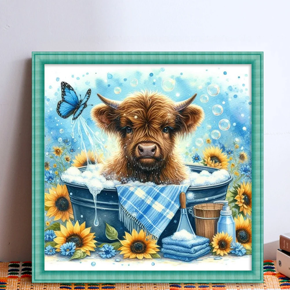 11CT Full Stamped Cross Stitch - Yak(Canvas|40*40CM)