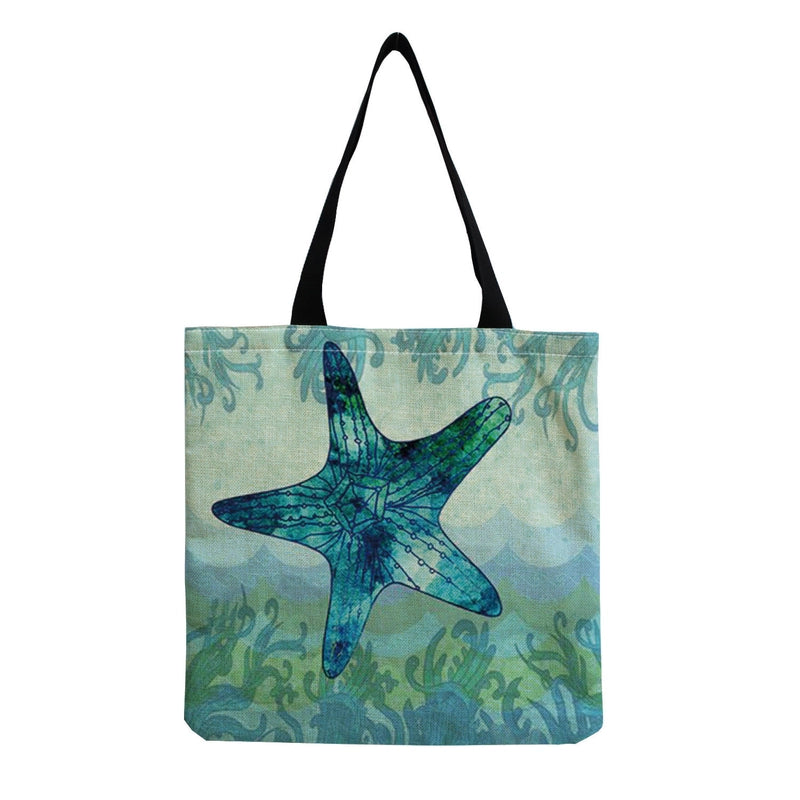 Women’s Medium Linen Animal Beach Square Open Shopping Bags