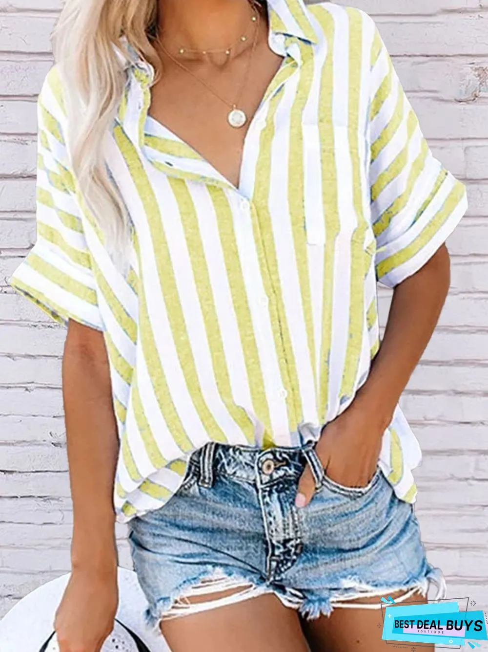 Buttoned Down Work Daily Striped shirt