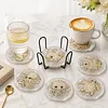 6 Pcs DIY Diamond Art Coasters Kits Dot Paint for Coaster Craft Kits Waterproof