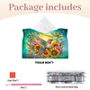 (24cm)Diamond Art Tissue Box Cover DIY PU Desktop Organizer(Sunflowers and birds)