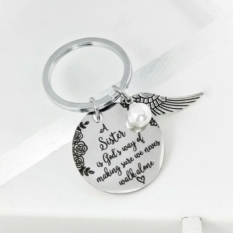 LAST DAY 49% OFF⇝💓 "A Sister is God's Way of Making Sure We Never Walk Alone" Keychain