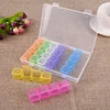 28 Slot Kunststoff Aufbewahrungsbox Nagel Strass Schmuck Vitrine (bunt)