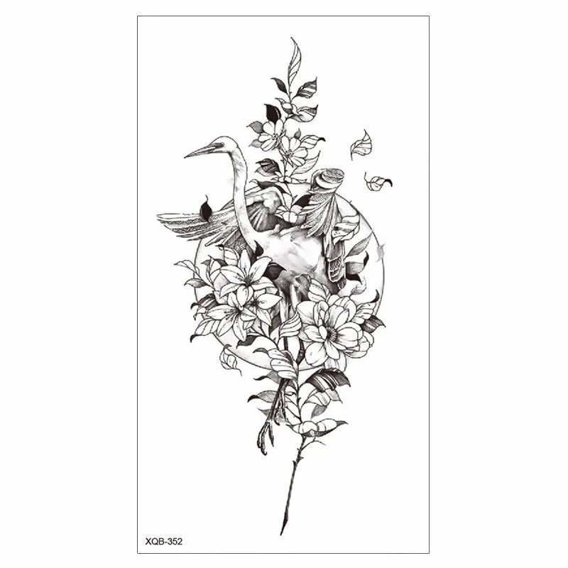 Waterproof Tattoo Sticker Temporary Tattoo Black Rose Tattoo Leg Chest Arm Tattoo Man Woman Tattoo Skin Tattoo Art Tatouage TaTy 515-1