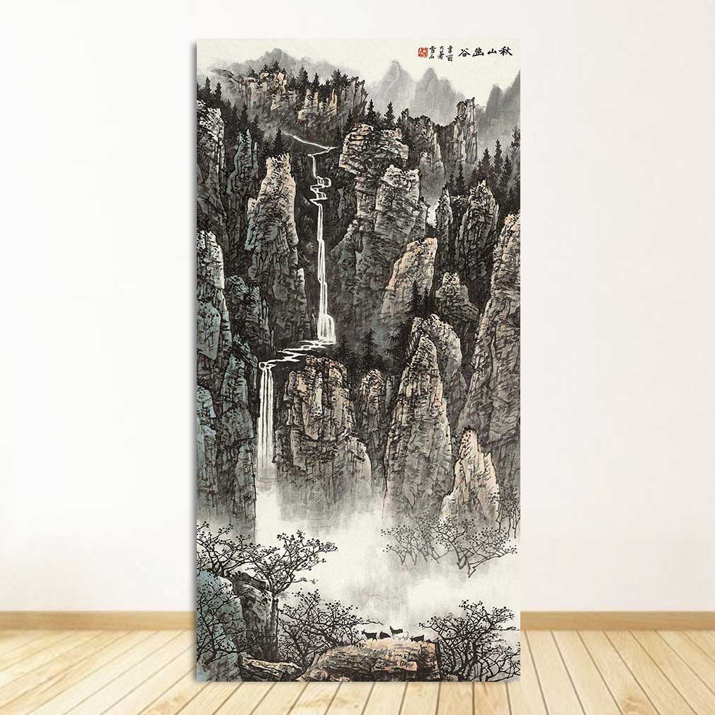 Classic Chinese Ink painting Landscapes Large Size Wall Picture For Living Room Home Decor-7 Huge Size Canvas Print Painting,