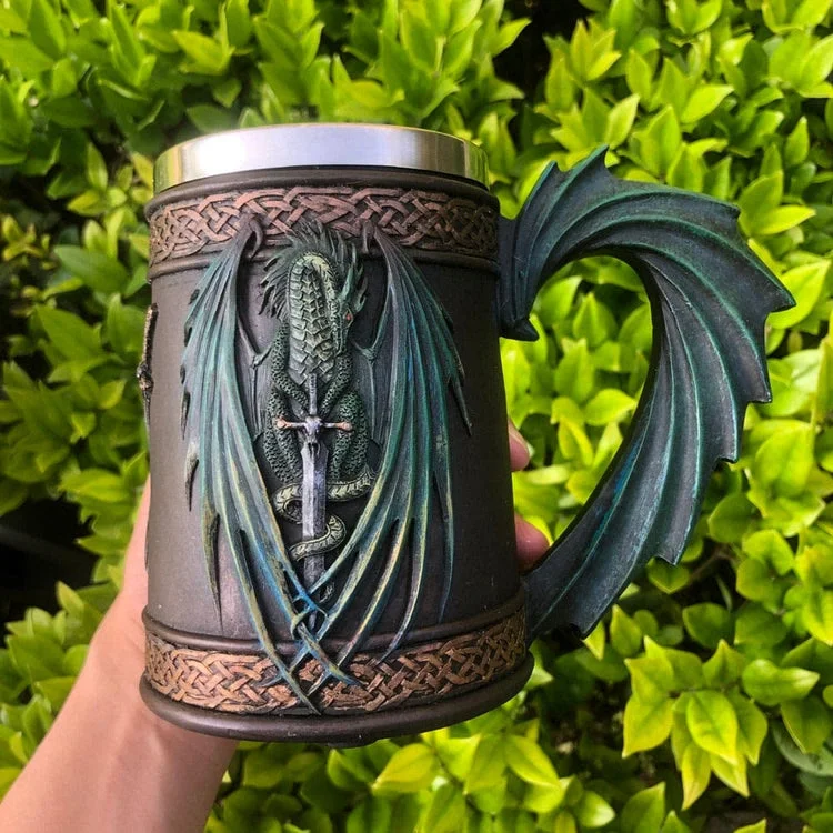 Coutureaura Viking Sword Dragon Mug