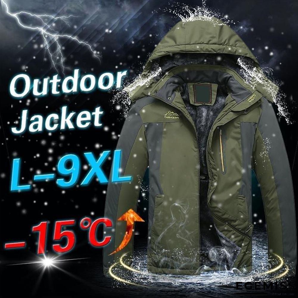 Men Hiking Casual Outwear Warm Hooded Coat Windproof Overcoat Jacket | EGEMISS