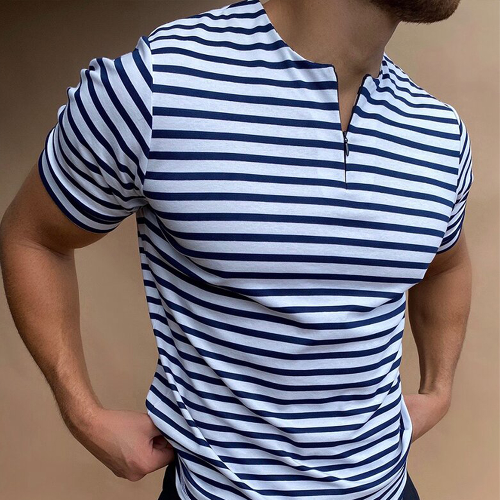 striped polo shirt short sleeve