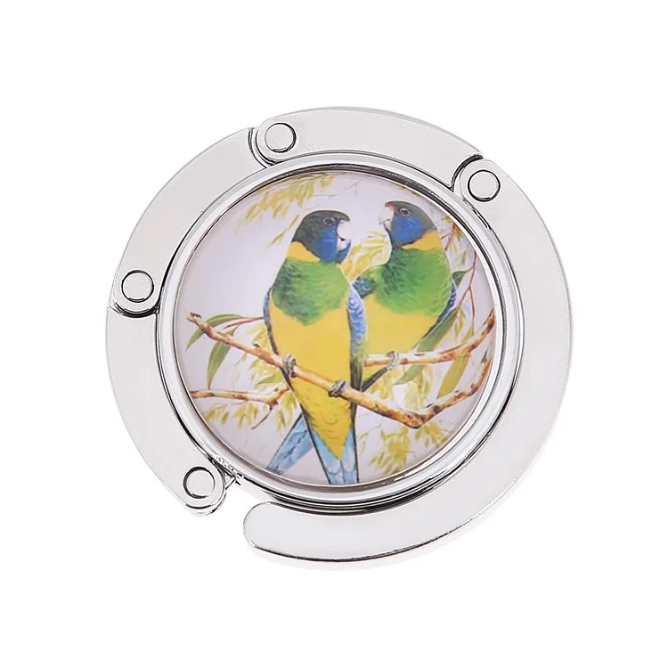 Delicate Bag Holder Portable Creatiee Bird Pattern for Table Desk (B)