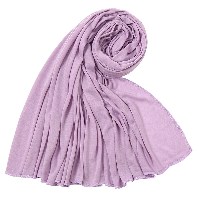 Women’s Minimalist Solid Color Mercerized Cotton Winter Scarves