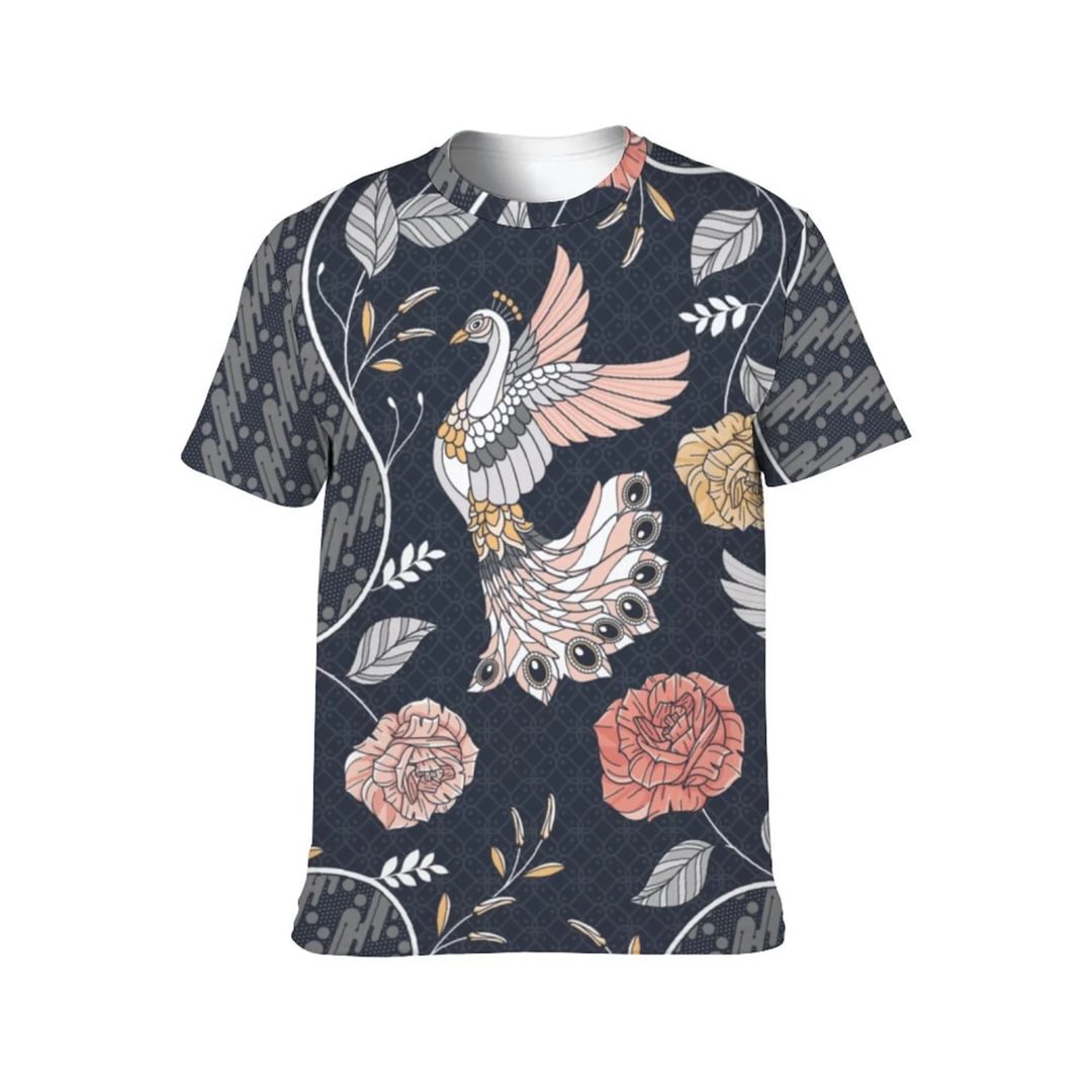 Beautiful Batik Unisex Short-sleeve Shirt Printed Men's All Over Print T-Shirts Vibrant Tees