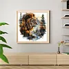 Forest Silhouette Lion-11CT Stamped Cross Stitch 45*45cm/17.72*17.72in
