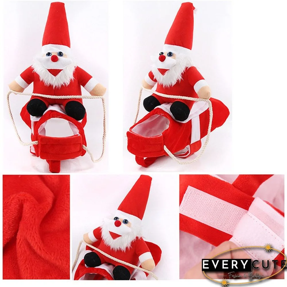 Running Santa Christmas Pet Costumes Santa Dog Costume Dog Apparel Party Dressing up Clothing for Small Large Dogs Cats Clothes Pet Outfit
