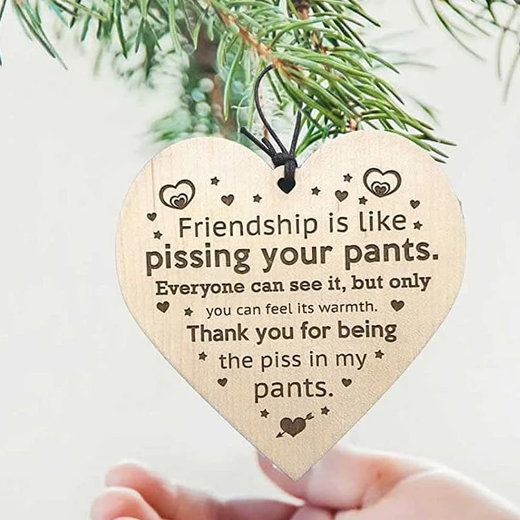 Friendship Wood Pendant Christmas Tree Decor(3pcs)