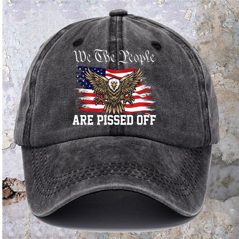 We The People Are Pissed Off Printed Baseball Cap Washed Cotton Hat、、URBENIE